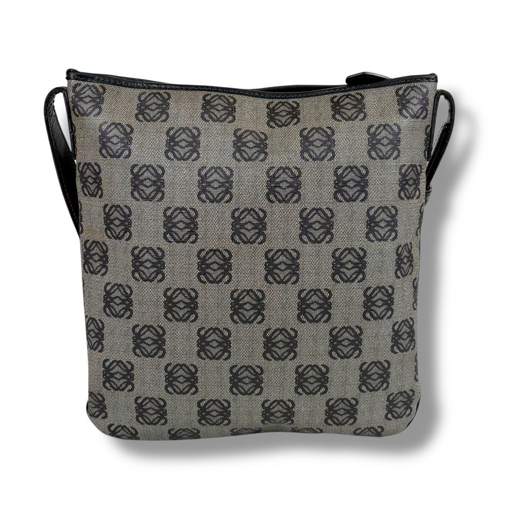 Loewe Repeat Anagram Shoulder Bag Navy with Padlock Leather — view 3