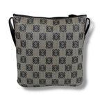 Loewe Repeat Anagram Shoulder Bag Navy with Padlock Leather — view 3