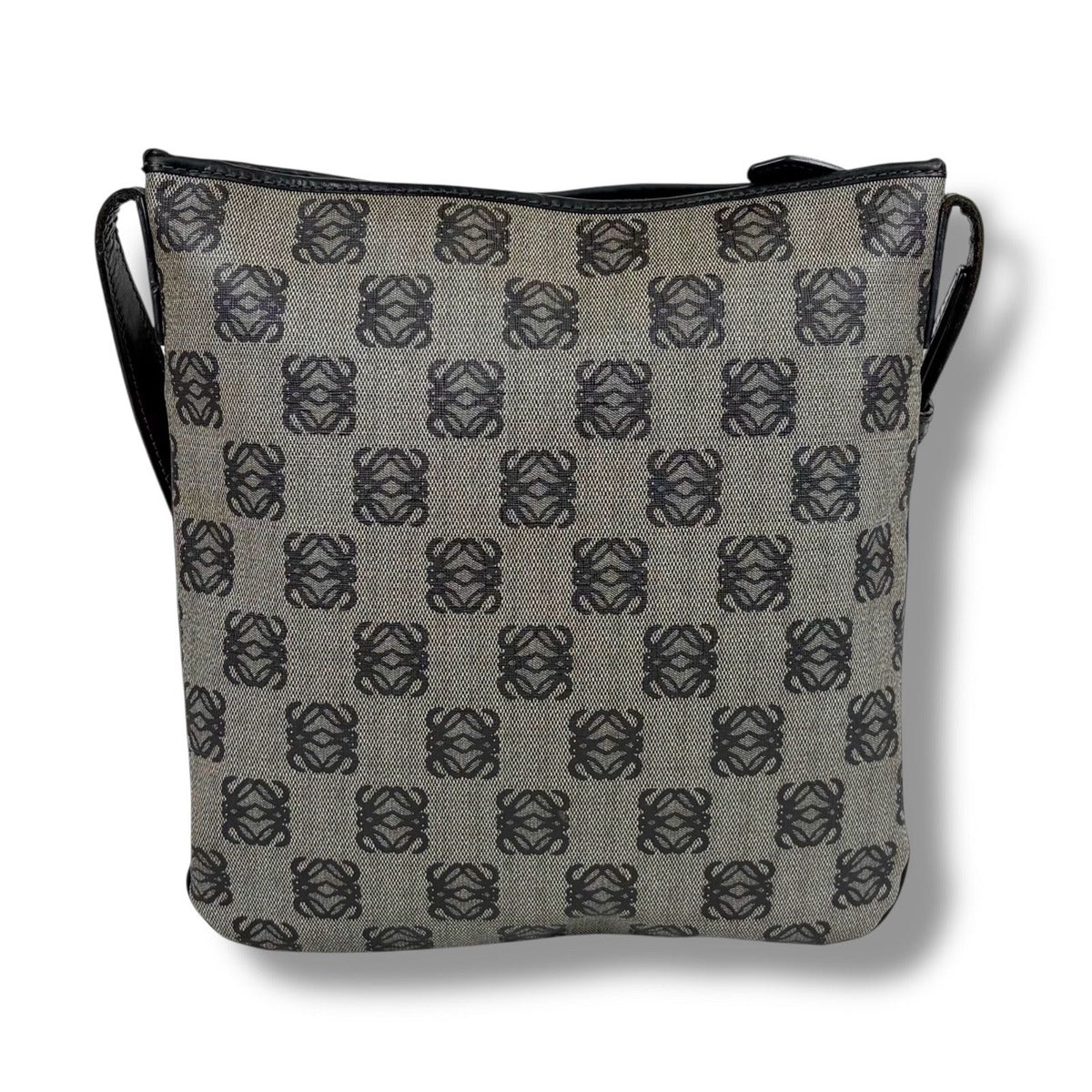 Loewe Repeat Anagram Shoulder Bag Navy with Padlock Leather — view 3
