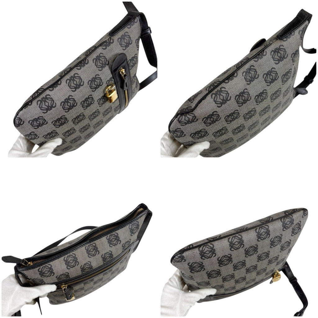 Loewe Repeat Anagram Shoulder Bag Navy with Padlock Leather — view 4