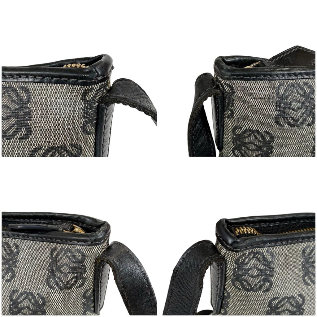 Loewe Repeat Anagram Shoulder Bag Navy with Padlock Leather — view 6