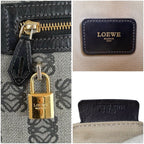 Loewe Repeat Anagram Shoulder Bag Navy with Padlock Leather — view 8