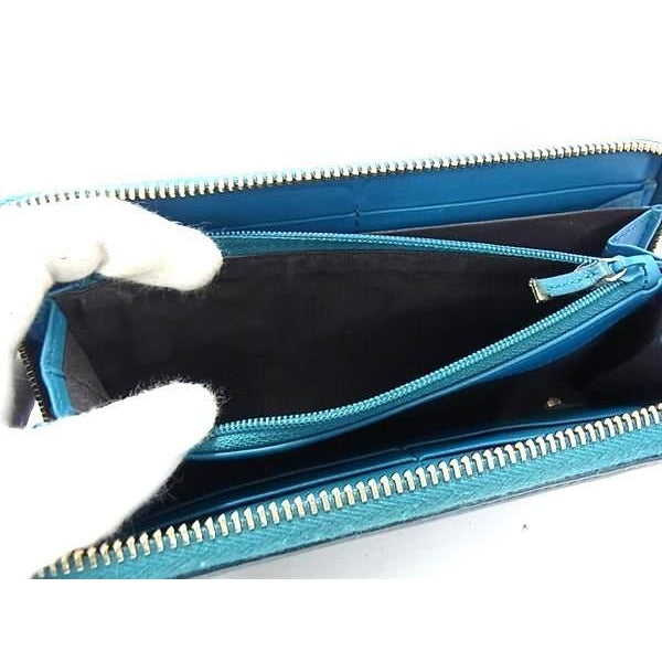 Gucci Long Wallet Soho Interlocking G Blue Green Leather Round — view 4