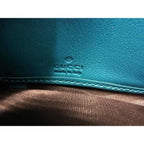 Gucci Long Wallet Soho Interlocking G Blue Green Leather Round — view 5