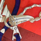 Hermes Carre 90 L'instruction du Roy Imperial Studies Red Silk Scarf — view 6
