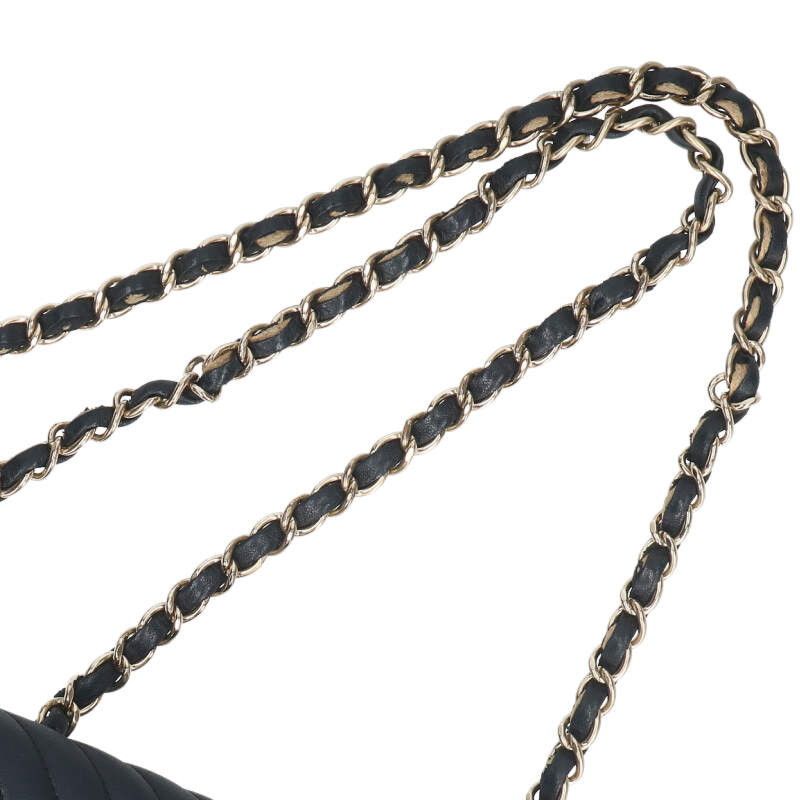 Chanel Mini Quilted 17 Chevron Lambskin Chain Shoulder Bag Women — view 5