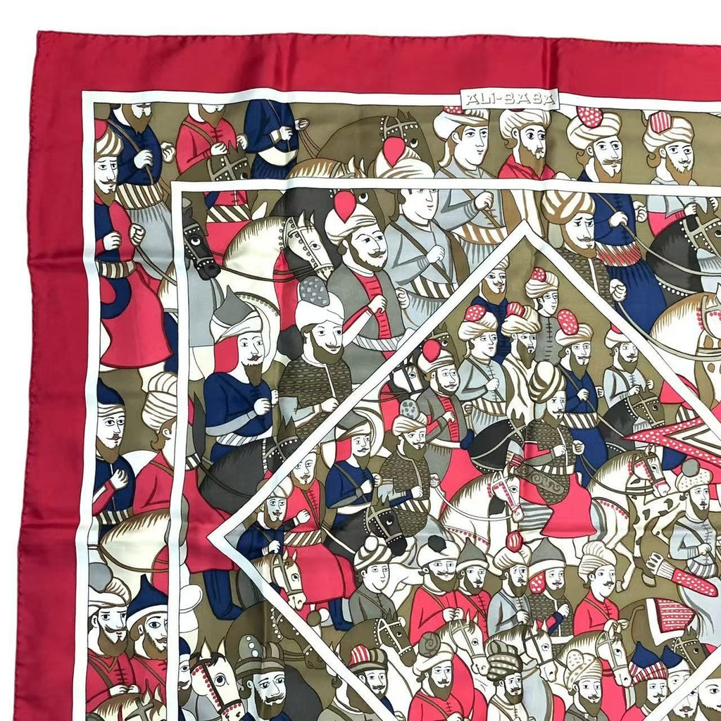 Hermes Carre 90 Scarf Ali Baba Alibaba Silk Red — view 2