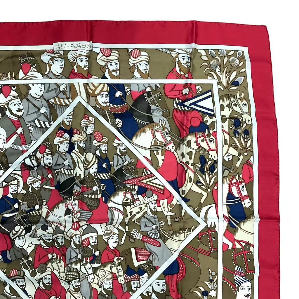 Hermes Carre 90 Scarf Ali Baba Alibaba Silk Red — view 3