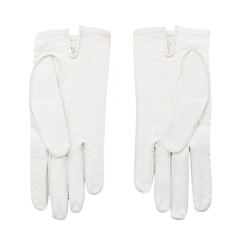 Hermes Gloves Lambskin White — view 2