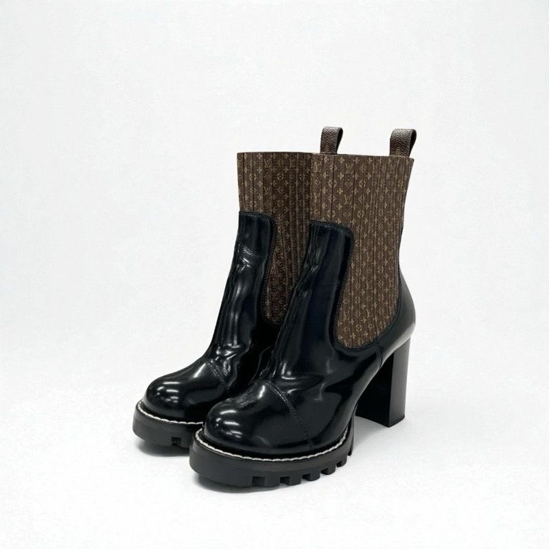 Louis Vuitton Star Trail Line Monogram Boots Short Shoes Leather Brown — view 2