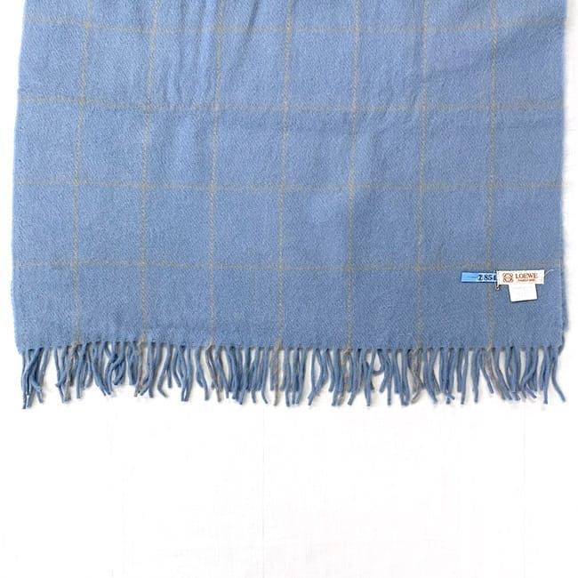 Loewe Scarf Light Blue Check Cleaned — view 4