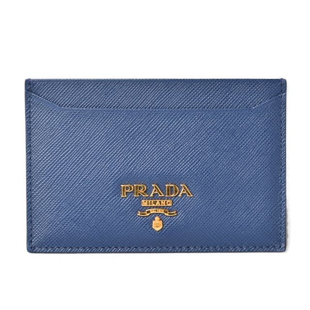 Prada Card Case Business Holder Saffiano Metal Blue 1 M0208