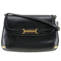 Gucci Vintage Sherry Line 2-Way Clutch Calf Black Shoulder Bag