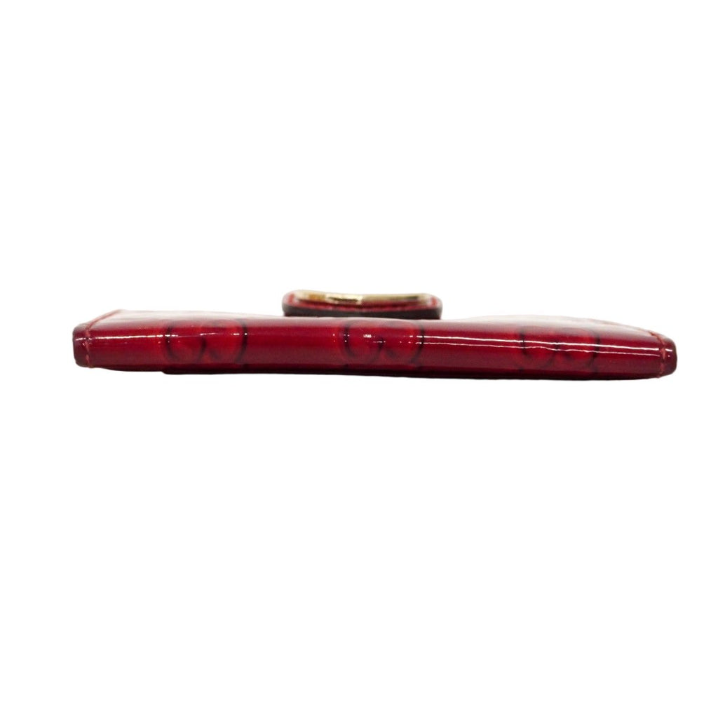 Gucci Card Case Enamel Red Champagne Gold — view 2