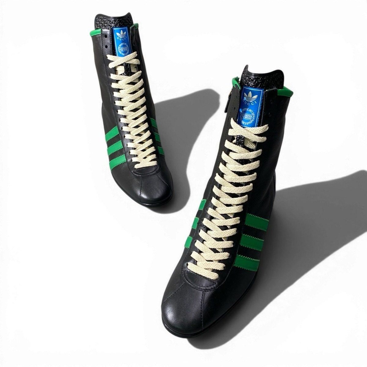 Gucci D9 Adidas Bowling Shoes Leather Boots Side Zip Trefoil Logo 6.5 Black — view 3