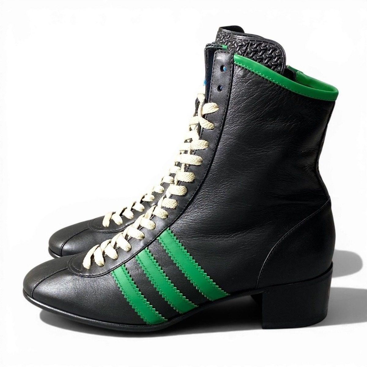 Gucci D9 Adidas Bowling Shoes Leather Boots Side Zip Trefoil Logo 6.5 Black — view 4