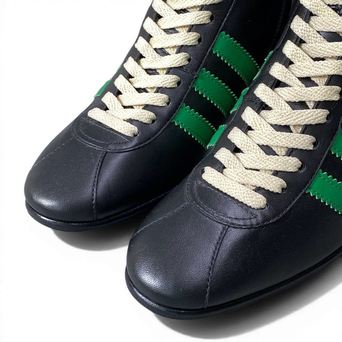 Gucci D9 Adidas Bowling Shoes Leather Boots Side Zip Trefoil Logo 6.5 Black — view 6