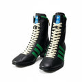 Gucci D9 Adidas Bowling Shoes Leather Boots Side Zip Trefoil Logo 6.5 Black