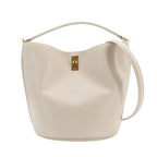 Celine Bucket 16 Saise 2-Way Bag Leather Light Gray Gold