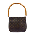 Louis Vuitton Looping MM Monogram Leather Brown Handbag Gold