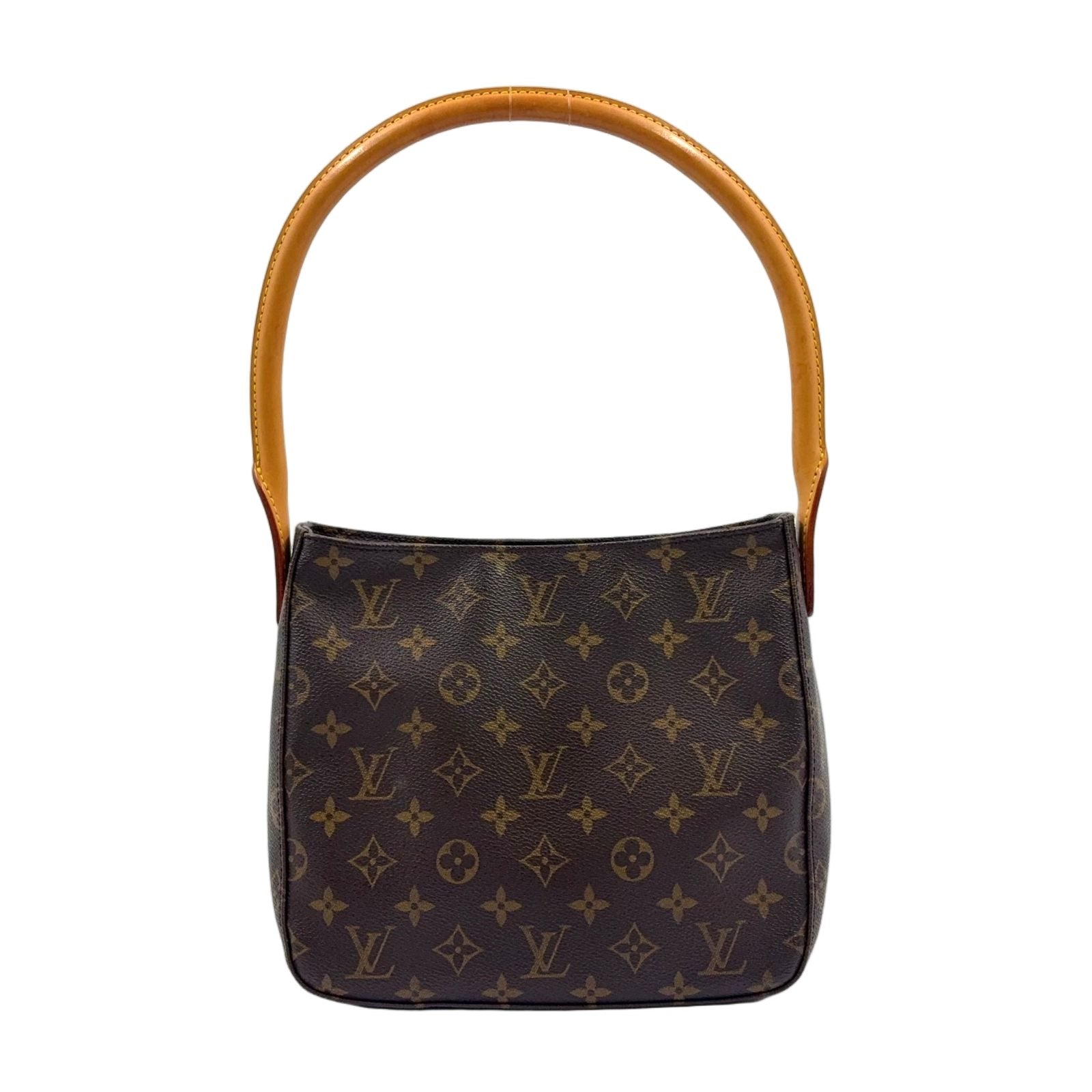 Louis Vuitton Looping MM Monogram Leather Brown Handbag Gold