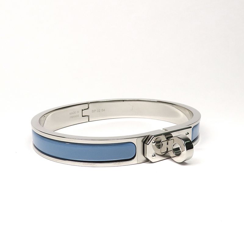 Hermes Mini Click Kelly Enamel Bracelet Chardon Palladium — view 4