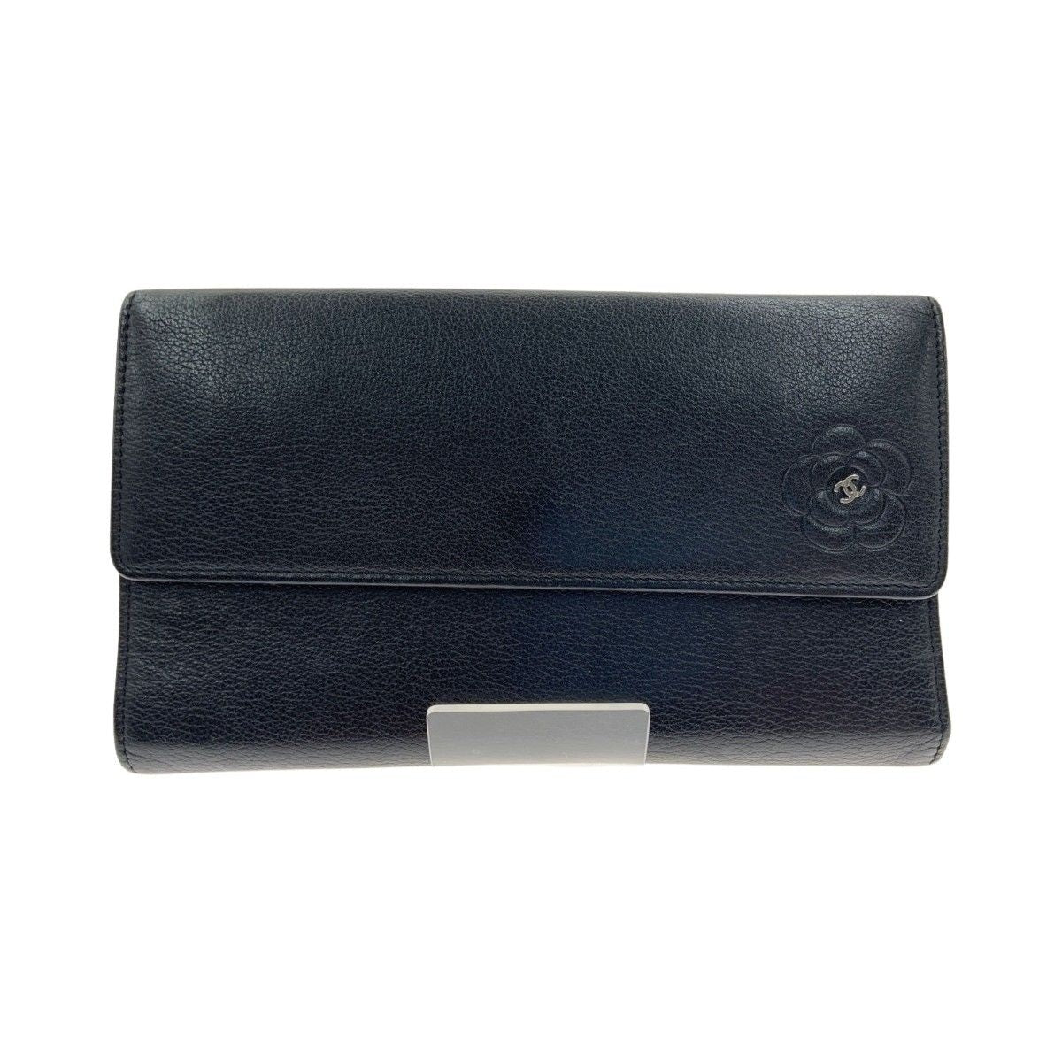 Chanel Camellia Butterfly Flap Wallet Long Black