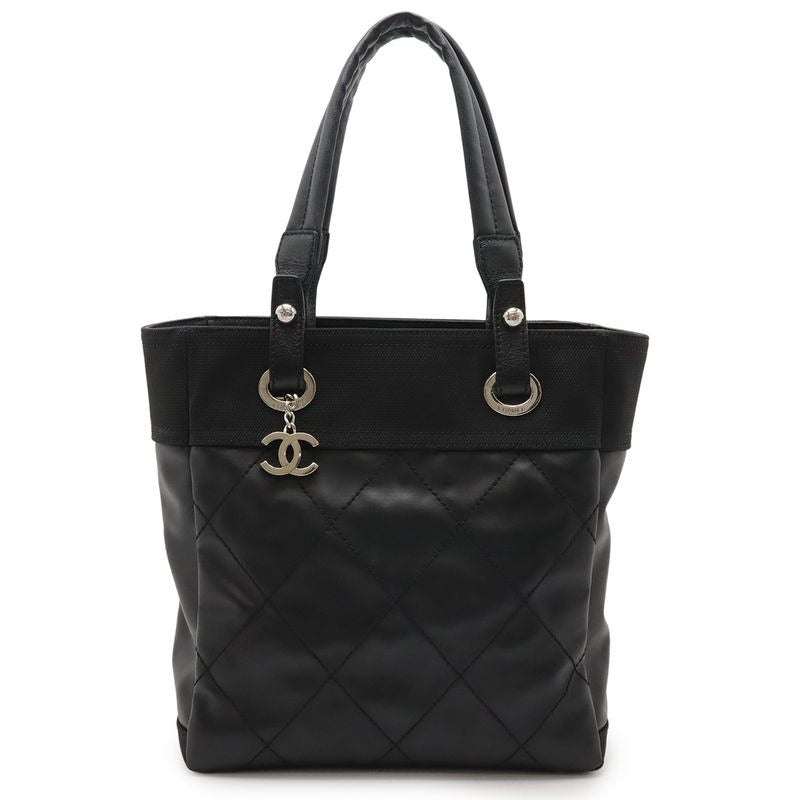 Chanel Paris Biarritz Tote PM Bag Leather Black — view 2