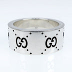 Gucci Adidas Collaboration Ring Engraving Wide Trefoil 17 AG 925 Jewelry — view 3
