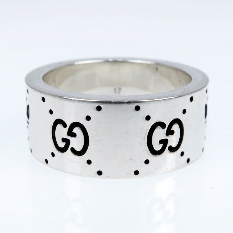 Gucci Adidas Collaboration Ring Engraving Wide Trefoil 17 AG 925 Jewelry — view 3