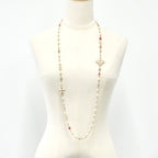Chanel Choker Gold Silver Pink Coco Mark Long Necklace — view 8