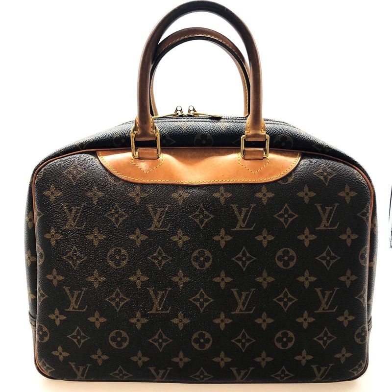 Louis Vuitton Deauville Monogram Handbag Boston Bag Leather — view 4