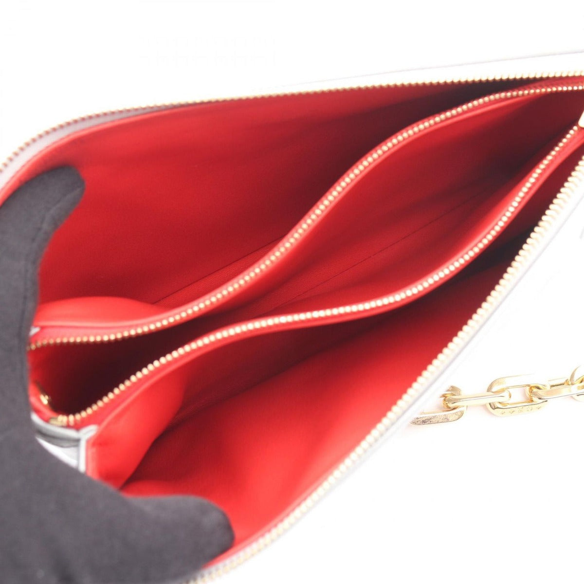 Louis Vuitton Shoulder Bag Cousin PM Silver Gray Leather — view 3