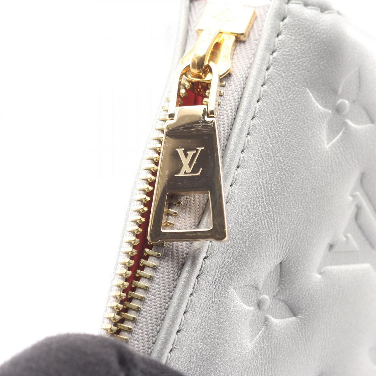 Louis Vuitton Shoulder Bag Cousin PM Silver Gray Leather — view 8