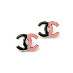Chanel Earrings Gold Pink Black Heremark — view 2