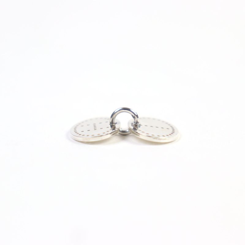 Hermes Eclipse Evelyne AG 925 H Logo Motif Perforated Oval Pendant Top Silver — view 8