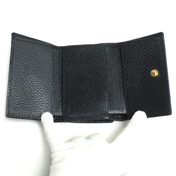 Gucci GG Marmont Compact Wallet Trifold Black — view 3