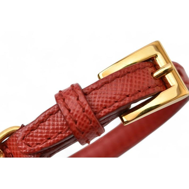 Prada Bracelet Bangle Saffiano Heart Charm Fuoco Red 1 Ajd45 — view 4