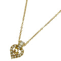 Dior Logo Rhinestone Necklace Gold Plated