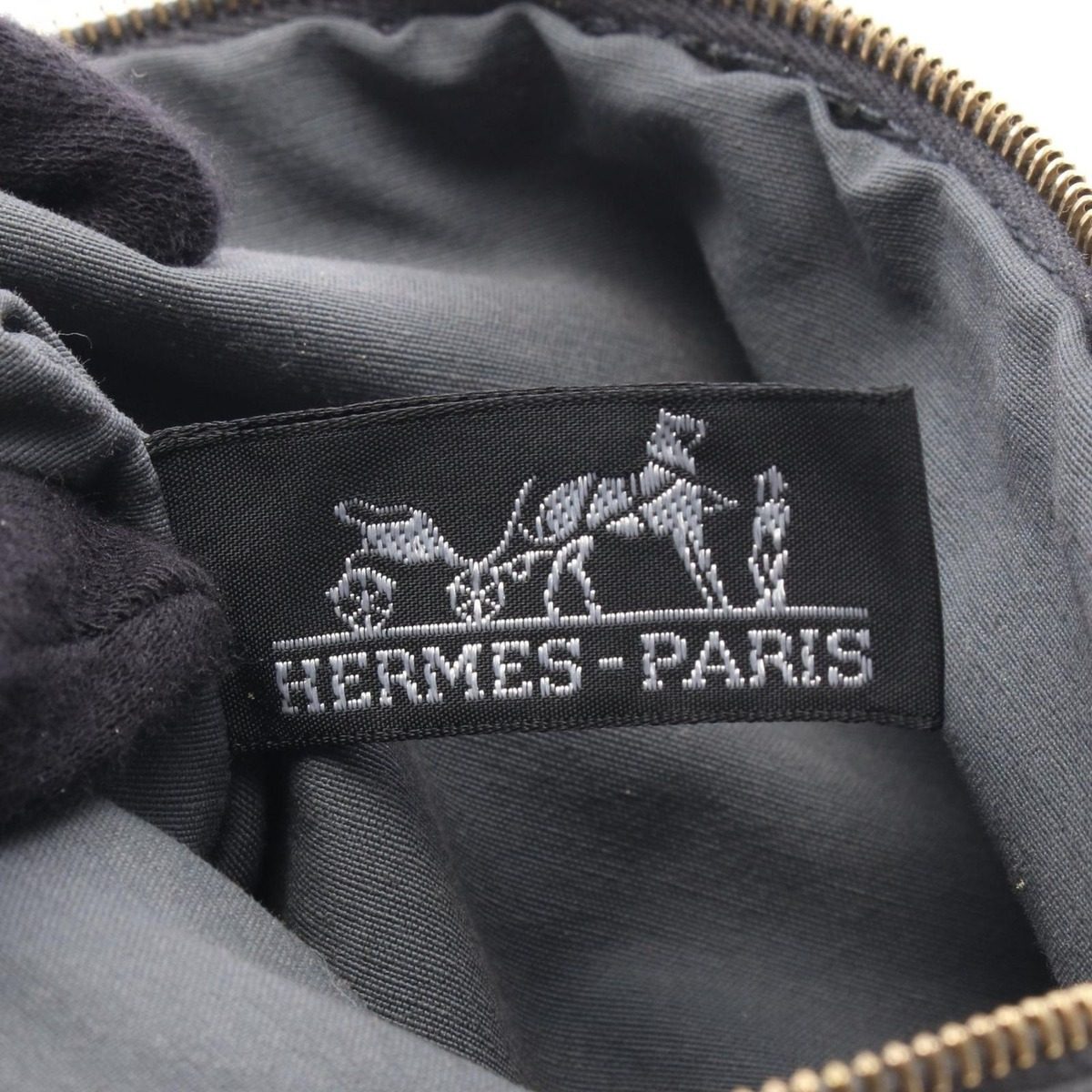 Hermes Pouch Bolide 20 Gray Canvas Leather Mini — view 4