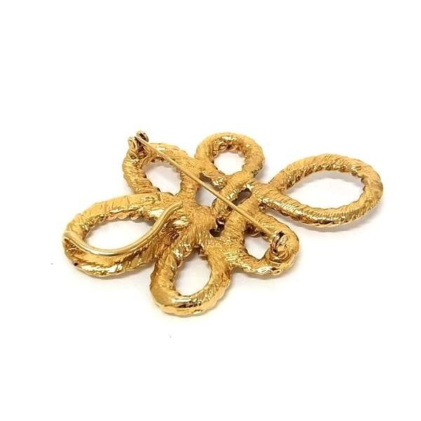 Saint Laurent Yves Vintage Pin Brooch Pin Badge Gold — view 2