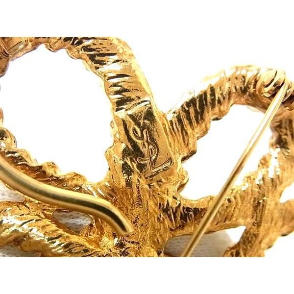 Saint Laurent Yves Vintage Pin Brooch Pin Badge Gold — view 4