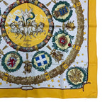 Hermes Carre 90 Scarf 100% Silk Emblemes de L'europe European Emblem Yellow — view 5
