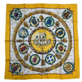 Hermes Carre 90 Scarf 100% Silk Emblemes de L'europe European Emblem Yellow