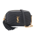 Saint Laurent Lou Chain Shoulder Bag Leather Black