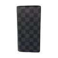 Louis Vuitton Portefeuille Brazza Damier Graphite Leather Black Bifold Wallet