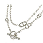 Hermes Farandole Long Silver Chaine D'ancre Necklace