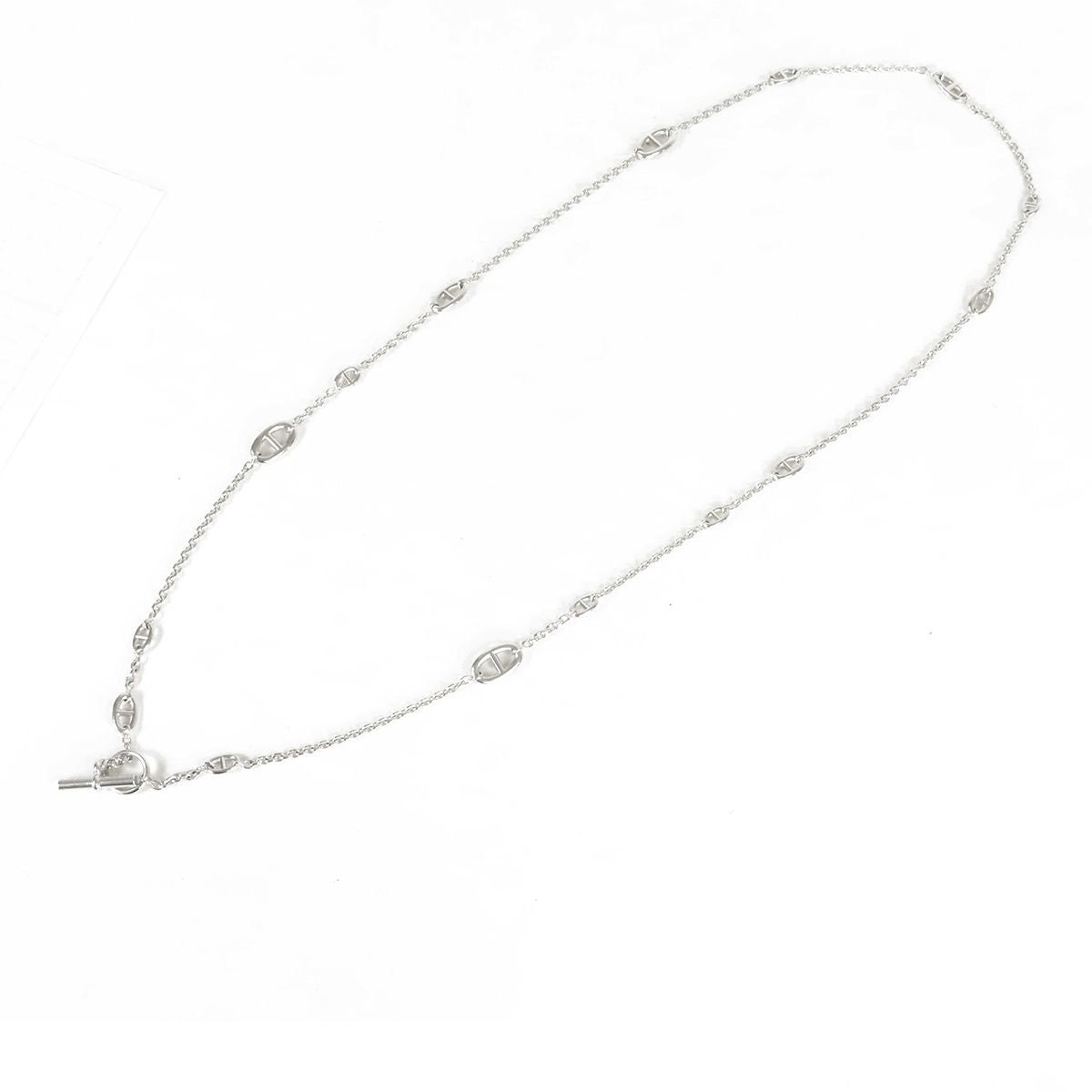 Hermes Farandole Long Silver Chaine D'ancre Necklace — view 2