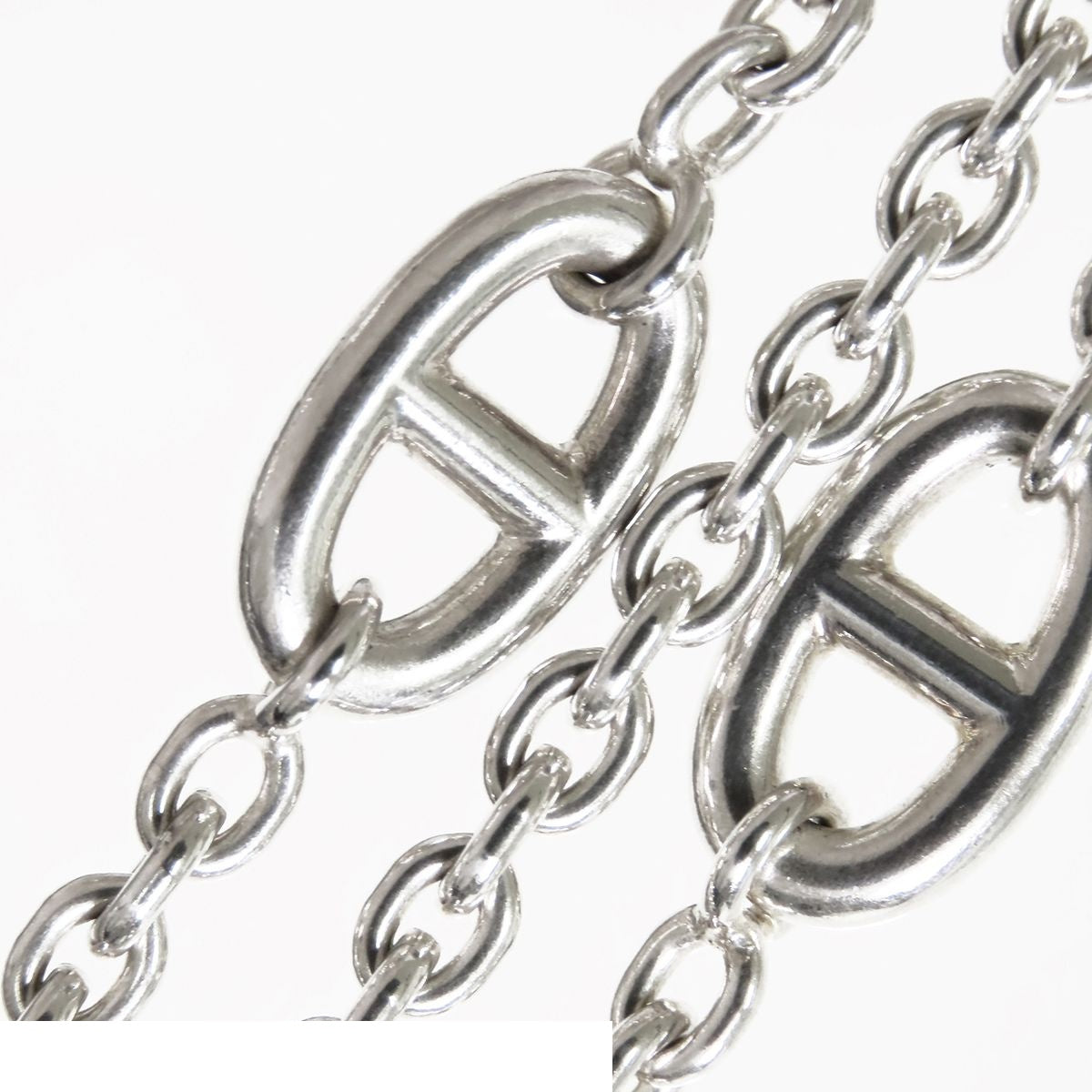 Hermes Farandole Long Silver Chaine D'ancre Necklace — view 4
