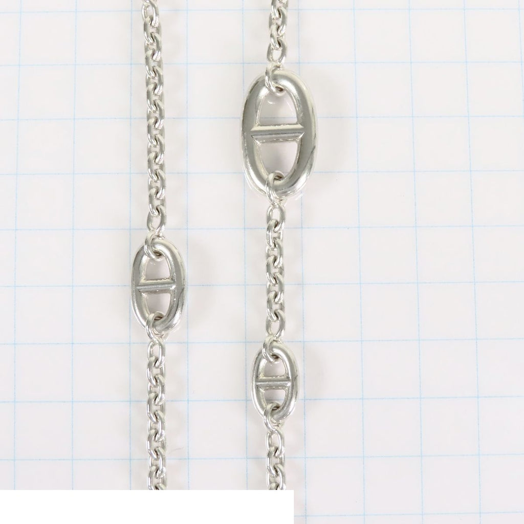 Hermes Farandole Long Silver Chaine D'ancre Necklace — view 7